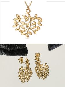 nuove collane in oro femminile a foglia di design per donna argento ciondolo alla moda set gioielli di moda madre regalo di San Valentino per accessori fidanzata regali all'ingrosso