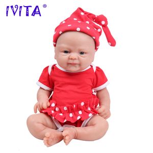 Dolls IVITA 14inch 1.65kg Full Body Silicone Bebe Reborn Doll Soft Lifelike Baby DIY Blank Toys Realistic Girl Baby Dolls for Children 230802