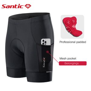 Shorts de ciclismo Santic masculino 4D acolchoado para ciclismo MTB roupas de ciclismo com bolsos 230802