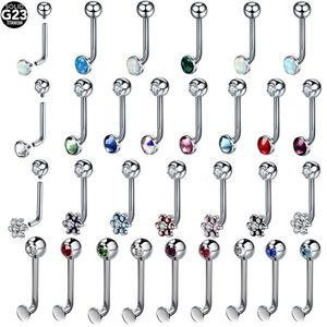 Labret Lip Piercing Jewelry 10Pcslot G23 Crystal Christina Vertical Hood Ring Sexy Women Body 14G 230802