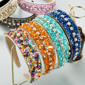 Neue Mode Haarband Für Frauen Voll Glänzende Strass Kopfbedeckung Geometrische Barock Stirnband Für Erwachsene Luxuriöse Turban