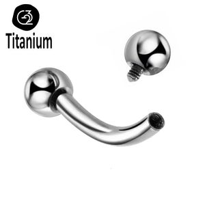 Labret Gioielli per piercing al labbro 10PC G23 Sopracciglio Filetto interno Banana Doppie sfere Orecchini a bilanciere curvo Corpo 16G 14G 230802