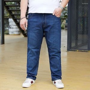 Jeans da uomo taglie forti 32-48 Fertilizzante per denim sciolto elasticizzato Pantaloni dritti resistenti all'usura extra large Quattro stagioni