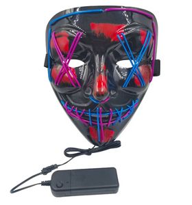 Halloweenowa maska ​​Lid Light Up Funny Masks Rok wyborów Purge Great Festival Cosplay Costplay Dostawy LED LIFE Light Up Maski C309