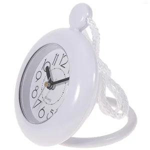 Orologi da parete Decorazioni da tavolo per esterni Orologio da bagno impermeabile Semplice da appendere in plastica bianca