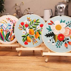 Chinese Style Products Flower Embroidery for Beginner Cross Stitch DIY Starter Needlework Sewing Art Ribbon Painting Pattern Printed Wholesale