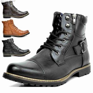 Boots Men's boots military boots rider metal double zipper rider boots leather boots bicycle boots Z230803