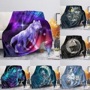 Blankets Print Wolf Pattern King Queen Size All Super Soft Lightweight Blanket for Bed SofaWarm 230802