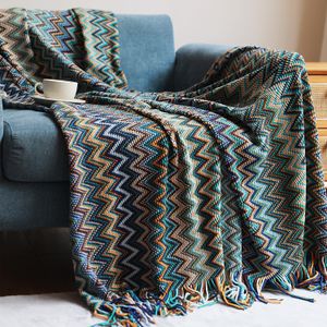 Blankets Bohemian Plaid Sofa Blanket Summer Knitted Comfortable Soft for Bed Cover Bedspread Office Nap 230802