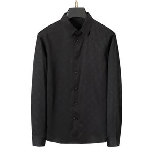 Роскошная весенняя осень с длинными рукавами дизайнерские рубашки высококачественные мужчины модные сплошные кнопки кнопку для печати кнопку рубашка для рубашки мужчина повседневная рубашка m-3xl oo