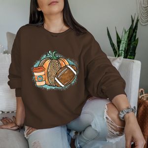 Felpe con cappuccio da donna Felpe con cappuccio BF Boyfriend Shirt Felpa con cappuccio imbottita Giorno del Ringraziamento Stampa zucca Drop Shoulder Felpa girocollo Felpa manica lunga Tshirt Pullover 230802