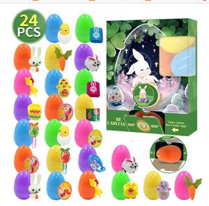 Dekompressionsleksak 12 Pack Easter Eggs Förfylld med Squishy Kids Egg Hunt Basket Filler Party Favor Classroom Activity 230802