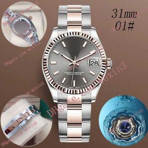 Luxury Edging White Butting Large Chain 31mm 2813 Gold Automatic Steel Swimming Waterproof Watch