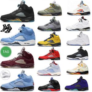 2024 Jumpman 5 Basketbalschoenen Heren 5s Green Bean Dark Concord Racer Blue Raging Bull Red Jade Horizon UNC Stealth Easter Heren Trainers Sport Sneakers