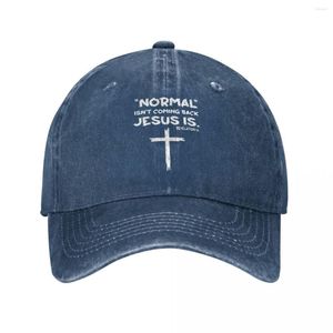 Ball Caps Vintage Baseball Cap Snapback Hat Normal Isn't Coming Back Jesus Summer Autumn Christian Washed Cotton Casquette Gorras