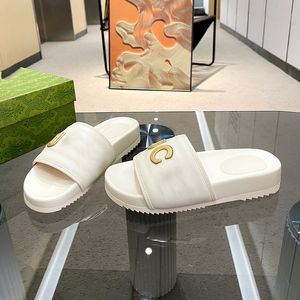 Çiftler Terlik Kadın Terlik Erkek Platform 3.5cm Sandal Klasik İşlemeli Mektup Dekorasyonlu Çapraz Üst Sıradan Ayakkabılar Plaj Ayakkabı Kaykay Mule 35-43