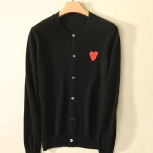 Men Women's Designer Sweaters cdgs Play Sweater Knit Commes Casual men sweatshirt Des Badge Garcons hoodie Red Heart Long Slevee Cardigan embroid vb