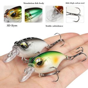 Yemler Crankbait Wobblers cazibesi 38mm8g 48mm1g yüksek kaliteli kancalar 10 farklı renkler yapay yem sert balıkçılık krankları 230802