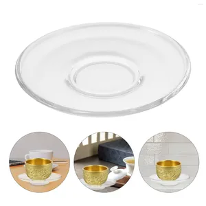 Cups Saucers 2 Pcs Glass Saucer Decorative Tea Snack Storage Dishes Clear Teacup Round Coffee Plate Plates Cake Disposable