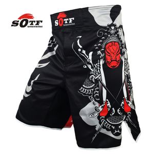 Mäns shorts guan yu porträtt andningsbara tyg sportträning boxning shorts mma thailändsk boxning mma fight shorts boxing kläder shorts mma 230802