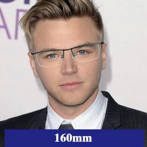 Solglasögon vazrobe 160mm överdimensionerade glasögon ram manlig semi rimless titanium läsglasögon män för optisk recept lins bred stor