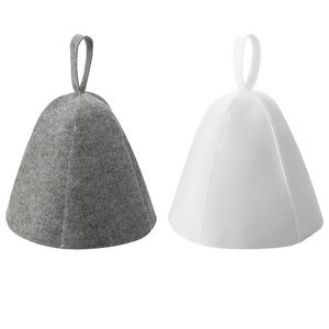 アンチヒートサウナの帽子の厚いウールフェルトシャワーキャップヘアターバンすぐにタオル乾燥タオル帽子バスルームアクセサリー