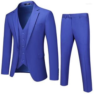 メンズスーツピュアカラーフォーマルスーツ3ピースメンズ衣類英語スタイルビジネスソーシャルグルームウェディングドレス