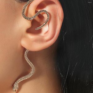 Ryggar örhängen icke-håls öronklipp vintage zirkon ormformad för kvinnor överdrivna falska brosk manschett mode juvelerade gåvor