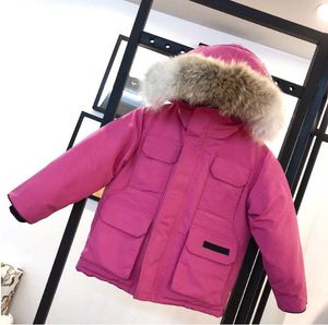 키즈 다운 코트 겨울 재킷 야외 소년 소녀 베이비 겉옷 따뜻한 재킷 후드 스포츠웨어 클래식 파카스 외투 10 스타일 100-150