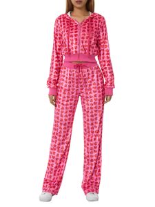 Женские брюки из двух предметов, бархатный спортивный костюм из 2 предметов, укороченная толстовка на молнии с длинными рукавами и принтом сердца, комплекты женской одежды для бега Y2K 230803