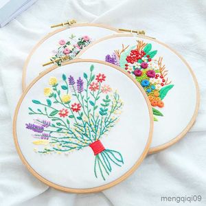 Chinese Style Products Bouquet Embroidery Kits DIY Handcraft Materials Package Embroidery Hoop Beginner Embroidery Supplies Sewing Decor Paintings R230803