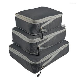 Aufbewahrungsbeutel 3pcs Multifunktionaler Stoff Würfel Faltbarer Koffer Organizer Leichtes Gepäck für Kleidung Schuh