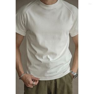 Men's T Shirts 2023 Vintage Cotton Round-Neck Short-Sleeved T-Shirt For Slim Fitting Clothes Trend Versatile Tough Man Style