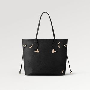 Eksplozja torebki damskie TOTE Black Cowhide Torka torebka M58907 Codzienne MM wytłaczane beżowe koronki eleganckie miejskie ramię ramię w kolorze złota duże duże