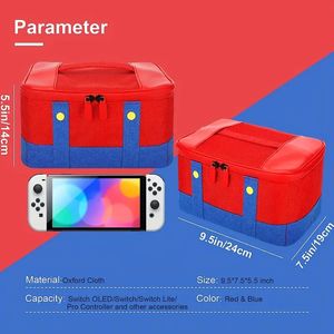 Switch Suitcase For Nintendo Switch/Lite/OLED, Portable Soft Shell Waterproof Protective Storage Travel Suitcase Messenger Bag Oxford For NS SD Console Dock