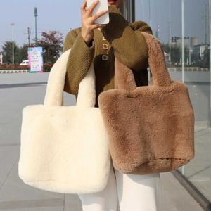 Bolsa tiracolo Hbp Bolsa de noite Moda de inverno feminina de pele sintética ombro grande capacidade feminina de pelúcia bolsa casual de cor sólida bolsa feminina 220811