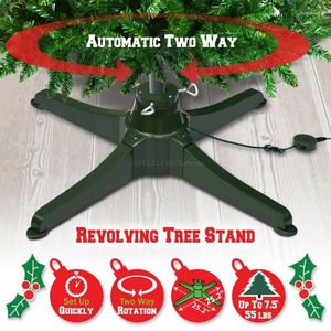 Christmas Decorations Rotating Tree Stand Artificial Trees Base Bracket Bottom Holder Electric Indoor Outdoor Home Store Items Xmas