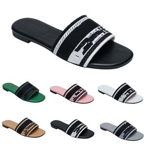 Slippers 2023 Paris Embroidered Dazzle Designer Slippers Womens Sandals Summer Beach Stripes Casual Flat Slippers Sliders women ladies flip flops b4