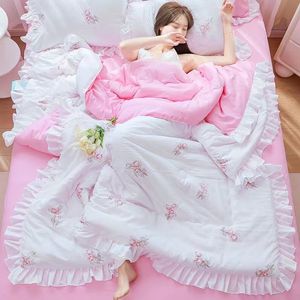 Bedding sets Summer Quilted Blanket Thin Comforter Bedspread for Double Bed Air Condition Quilt Student Car Kids Adult Cover 230802