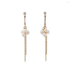 Серьги Lanflora Fashion Long Tassels Women Pearl Copper Alloy Classic Оптовая оптом