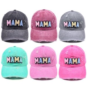 Party Hats Kapelusz Baseball Cap Mama Hat for Women Sun Visor Haftowane litery Washed Cap L08