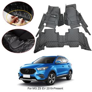 3D Full Surround Car Floor Matt för MG ZS EV 2019-2025 Skydda foderfotkuddar matta PU läder vattentäta biltillbehör