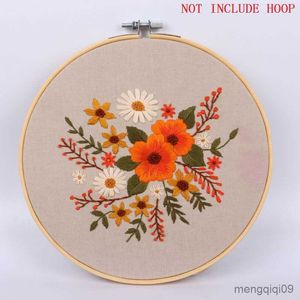Chinese Style Products Embroidery Punch Needle Simple Embroidery Professional Flowers Pattern DIY Handmade Craft Set Cross Stitch R230803