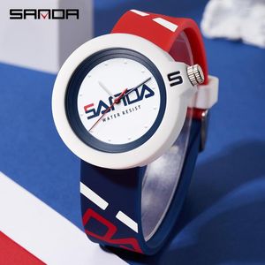 Wristwatches SANDA 2023 Ladies Fashion Personality Simple Watch Luxury Leisure Sports 50M Waterproof Trend Dial Quartz Clock3201