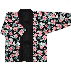 Etniska kläder Japan Women Winter Kimono Topps Tryckt Flower Bomullsskadade kläder Vintage Ladies Jacket Tjock Loose Overrock Classic Warm