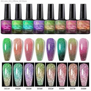 False Nails Glittering gel nail polish bright pink neon gel nail polish sparkling sequins summer and autumn nail art gel varnish design Z230804