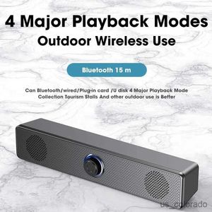 Portabla högtalare hemmabioljudsystem Bluetooth -högtalare 4D Surround Soundbar Computer Treat för TV Soundbar Box Subwoofer Stereo Music Box R230803
