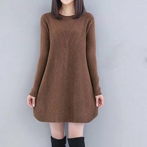 Kadın Sweaters Sonbahar Kış Örme Kazak Kadın Pullover 2023 Sıcak O-Neck gevşek hamile jumper kadın üstleri bayanlar uzun 6xl