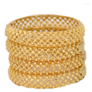Bangle France Luxury 24k Gold Color Bangles For Women Bridal Dubai placcato matrimonio nigeriano gioielli africani