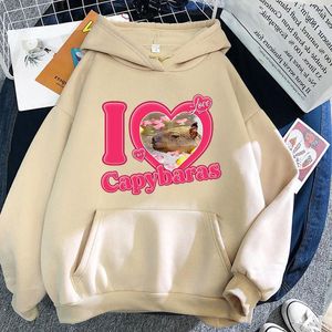 Męskie z kapturem I Love Capybaras Hoodie Women Para męska płaszcz jesienne ubrania streetwearne zabawne Capybara Prezent Tshirt niestandardowe bluzy